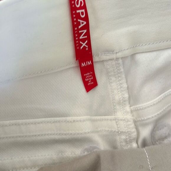 SPANX white wide leg ankle pants stretch pants size M - Picture 4 of 6